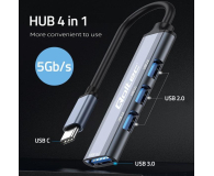 Qoltec USB-C 3x USB 2.0, 1x USB 3.0 - 1213289 - zdjęcie 2